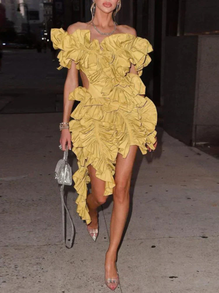 Short Party Dress Backless and Ruffled - View 7