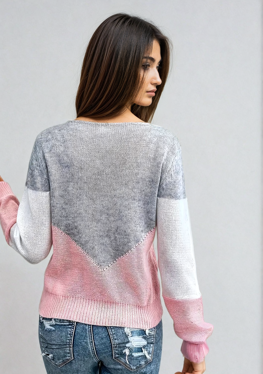 Boat Neck Long Sleeve Pointelle Knit Sweater 3