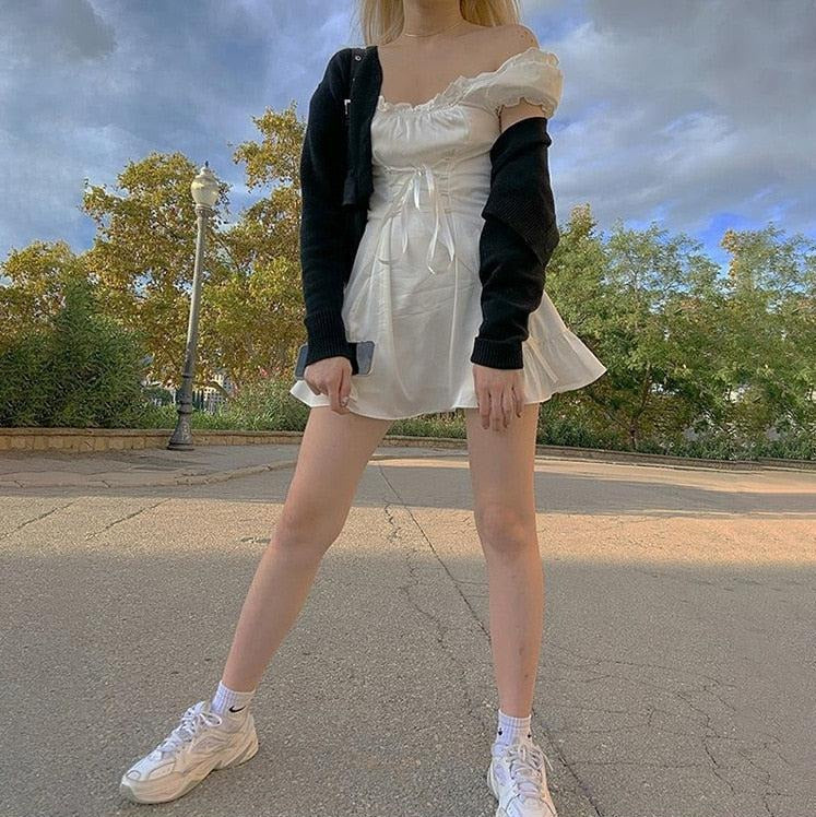 Soft Girl Lace Up Mini Dress - View 3