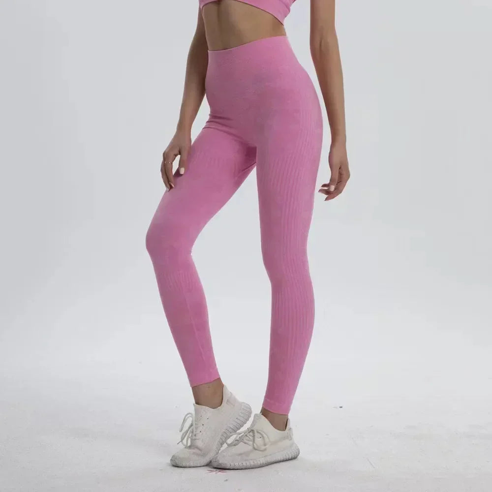 High Waist Camouflage Seamless Stretch Butt Lift Gym