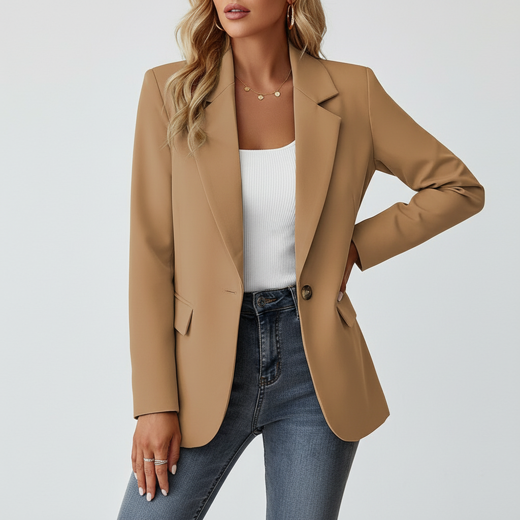 Notch Lapel Single Button Tailored Blazer 5