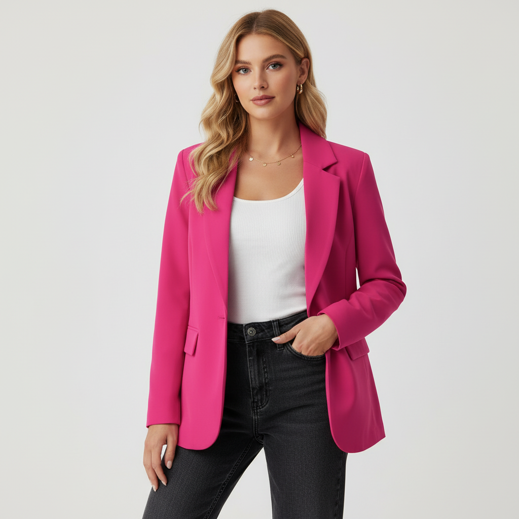 Notch Lapel Single Button Tailored Blazer 6