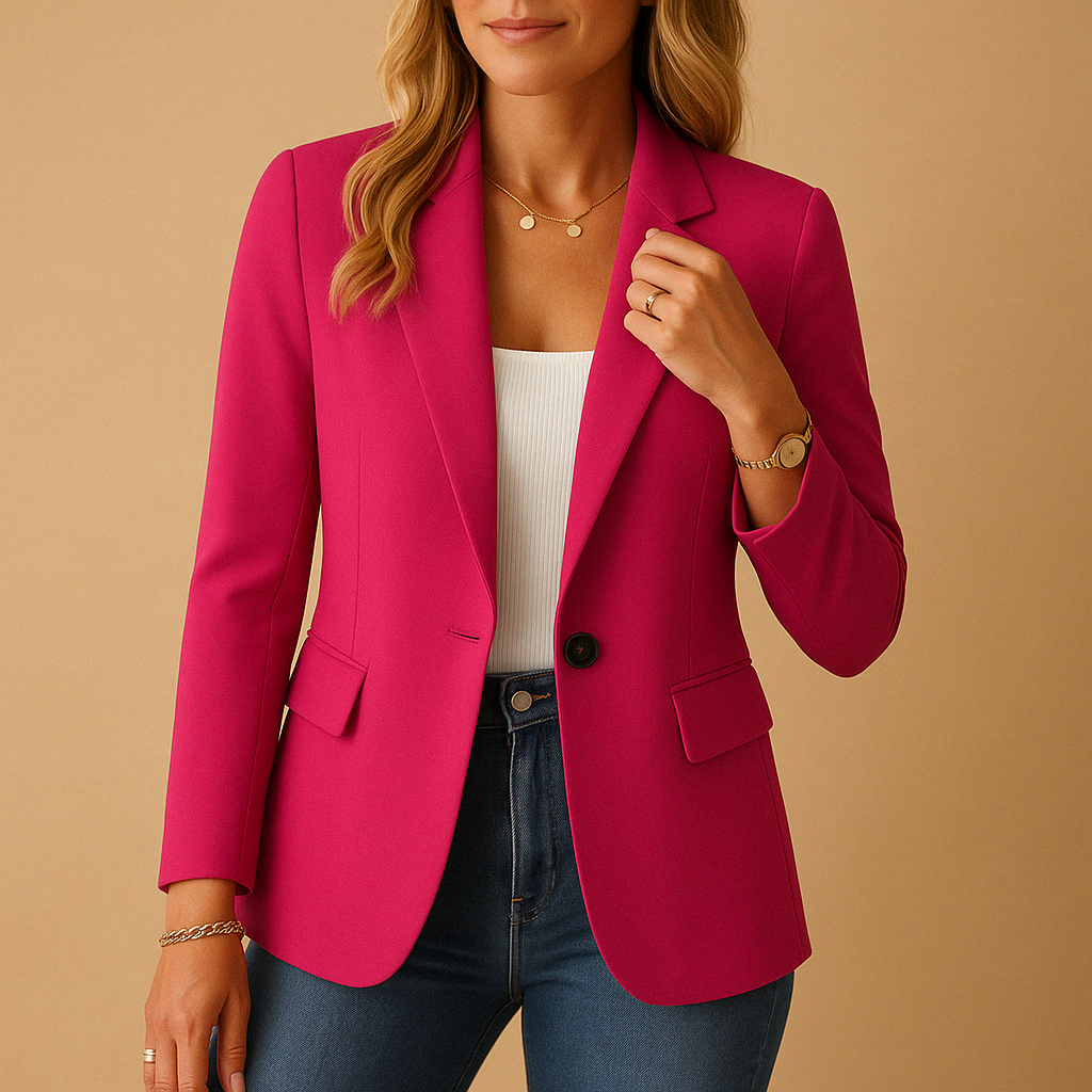Single Button Notch Lapel Blazer 3
