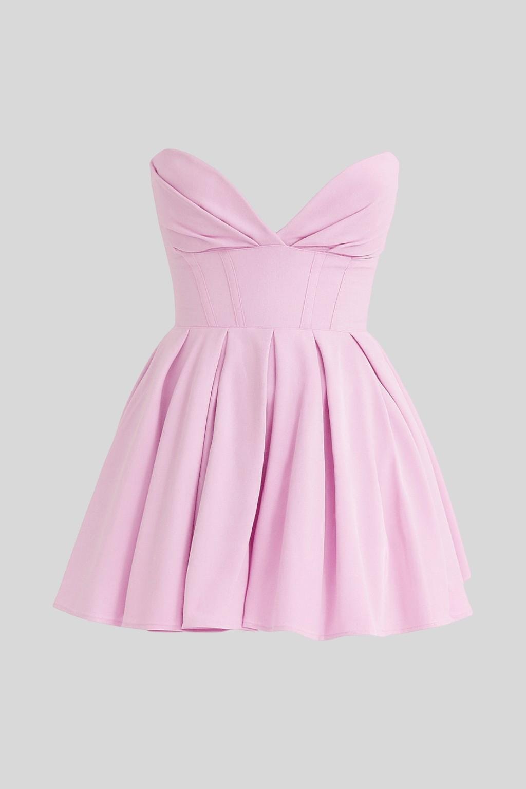 Strapless Sweetheart Corset Fit and Flare Mini Dress 3