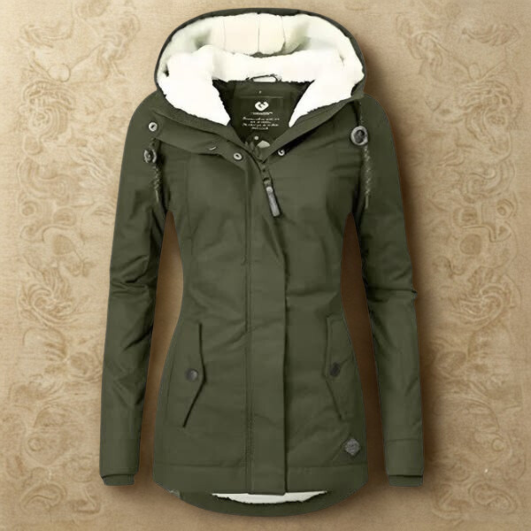 Hooded Sherpa Lined Zip Front Padded Jacket 6