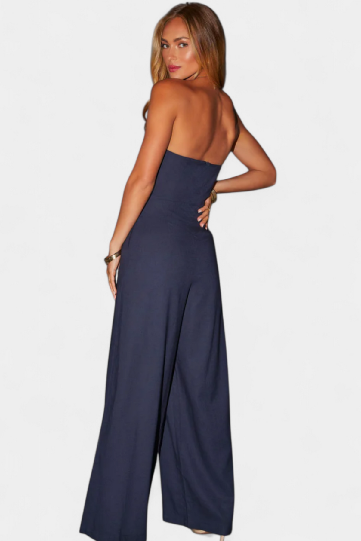 Strapless Wide Leg Pleated Jumpsuit 3
