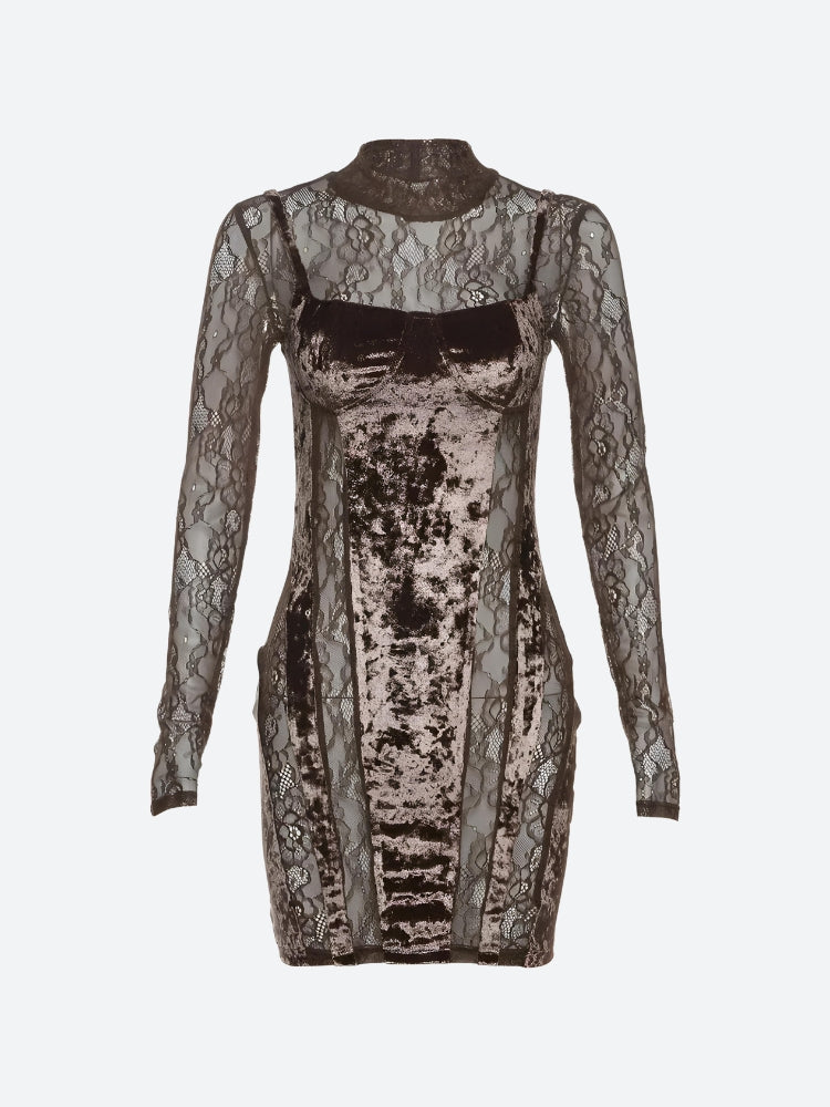 Velvet Mini Dress - View 3