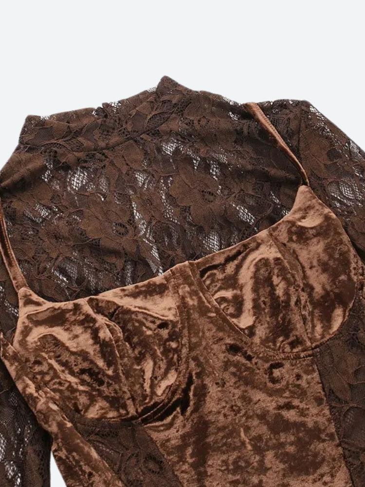 Velvet Mini Dress - View 4