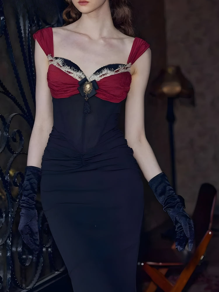 Sweetheart Neck Cap Sleeve Corset Ruched Bodycon Maxi Dress - View 3