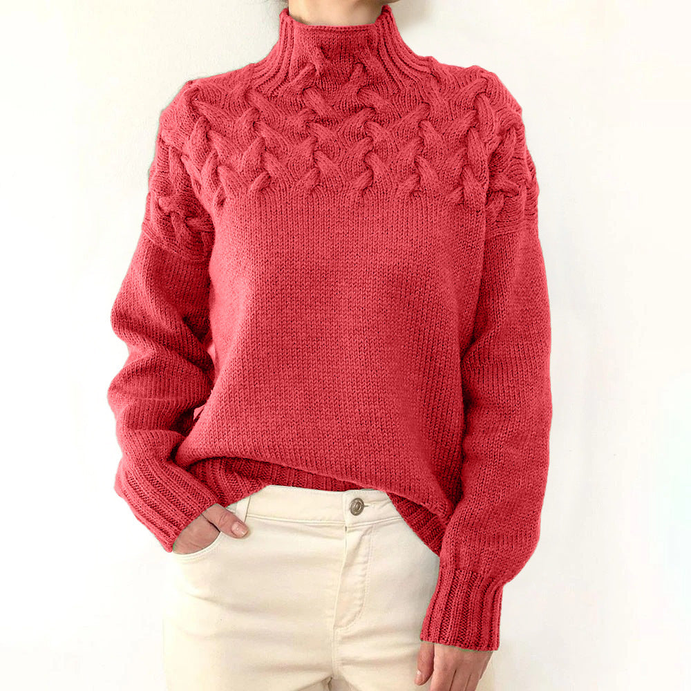 Turtleneck Cable Knit Long Sleeve Sweater 12
