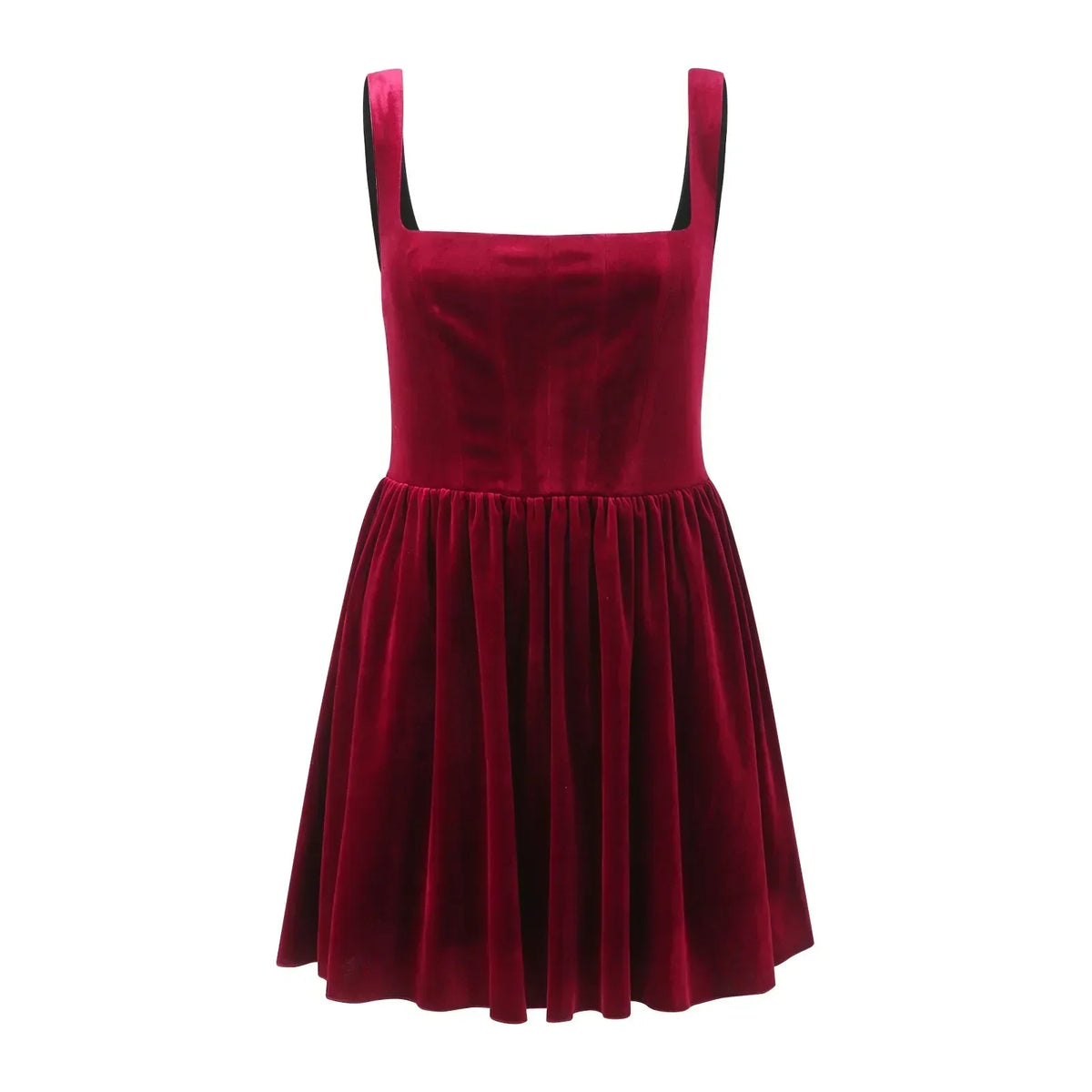 Velvet Square Neck Corset Fit and Flare Mini Dress - View 5