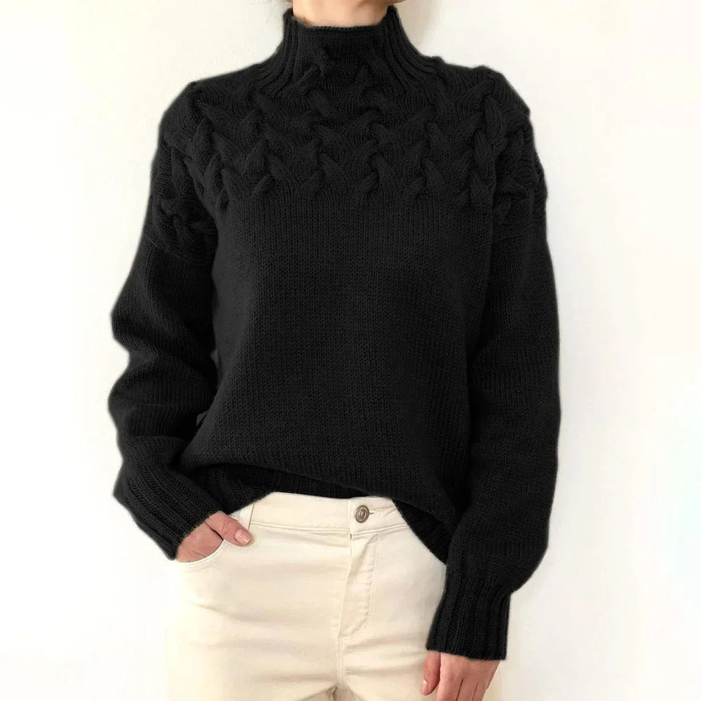 Crochet & Knitted Thick Pink Sweater Black / S