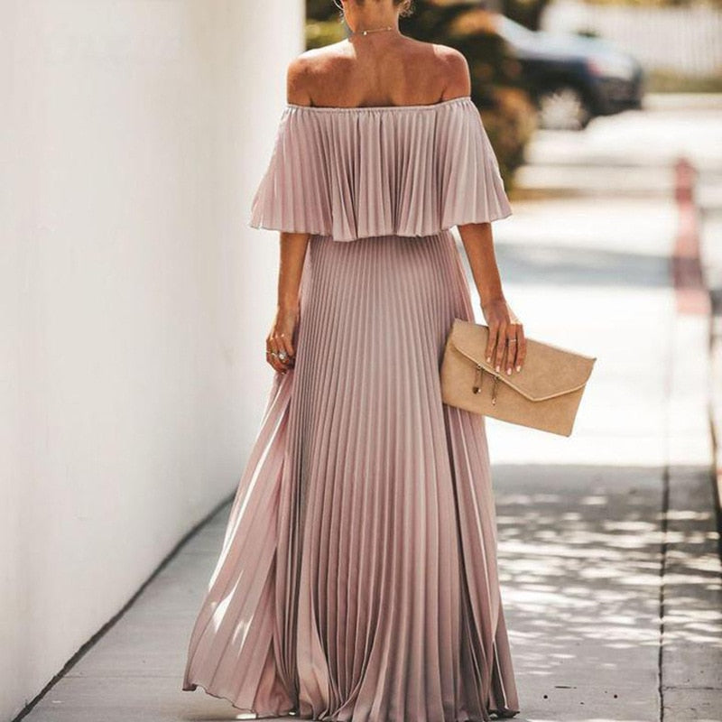 Strapless Chiffon Swing Dress