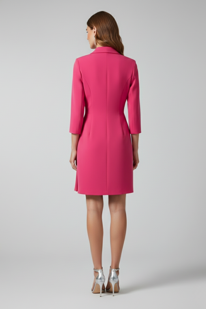 Shawl Collar Belted Pleated Wrap Blazer Dress 4