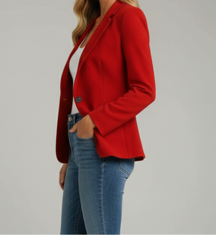 Notched Lapel Single Button Blazer 3