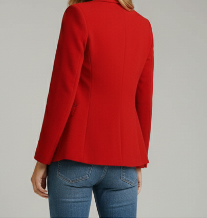 Notched Lapel Single Button Blazer 4