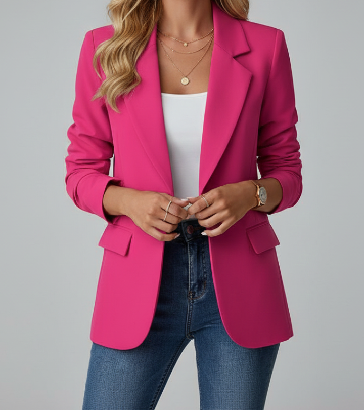 Notched Lapel Single Button Blazer 7