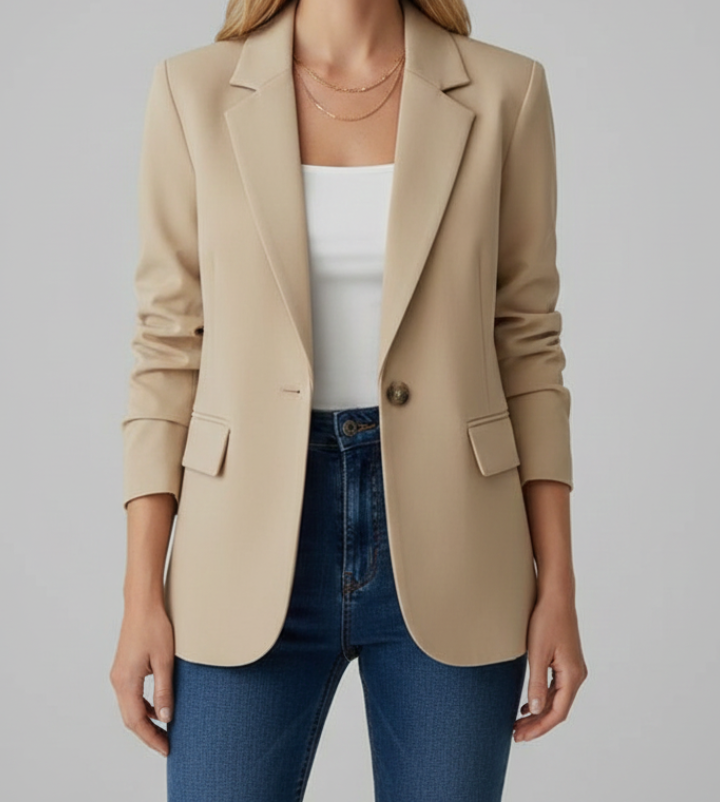 Notched Lapel Single Button Blazer 8