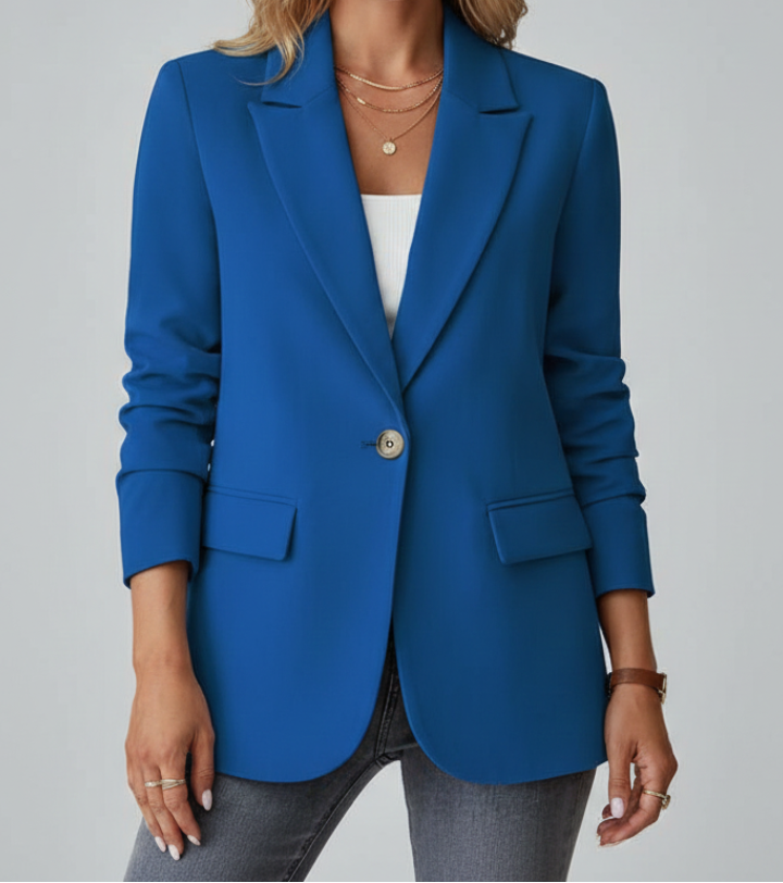 Notched Lapel Single Button Blazer 10