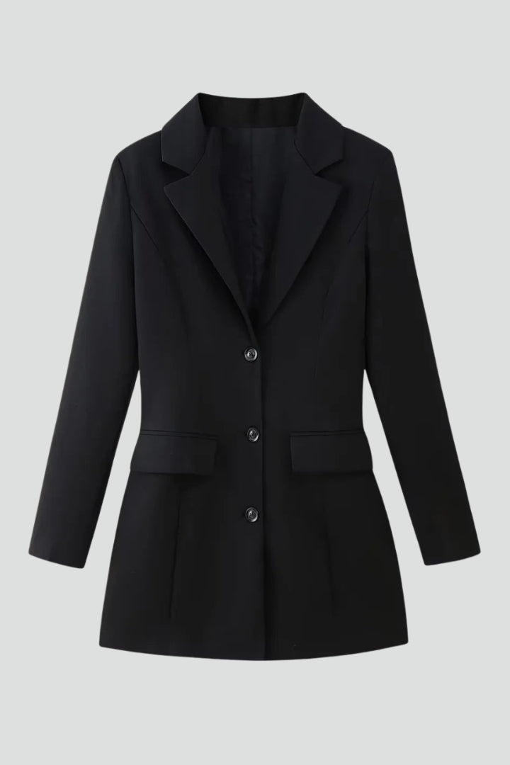 Notch Lapel Single Breasted Longline Blazer
