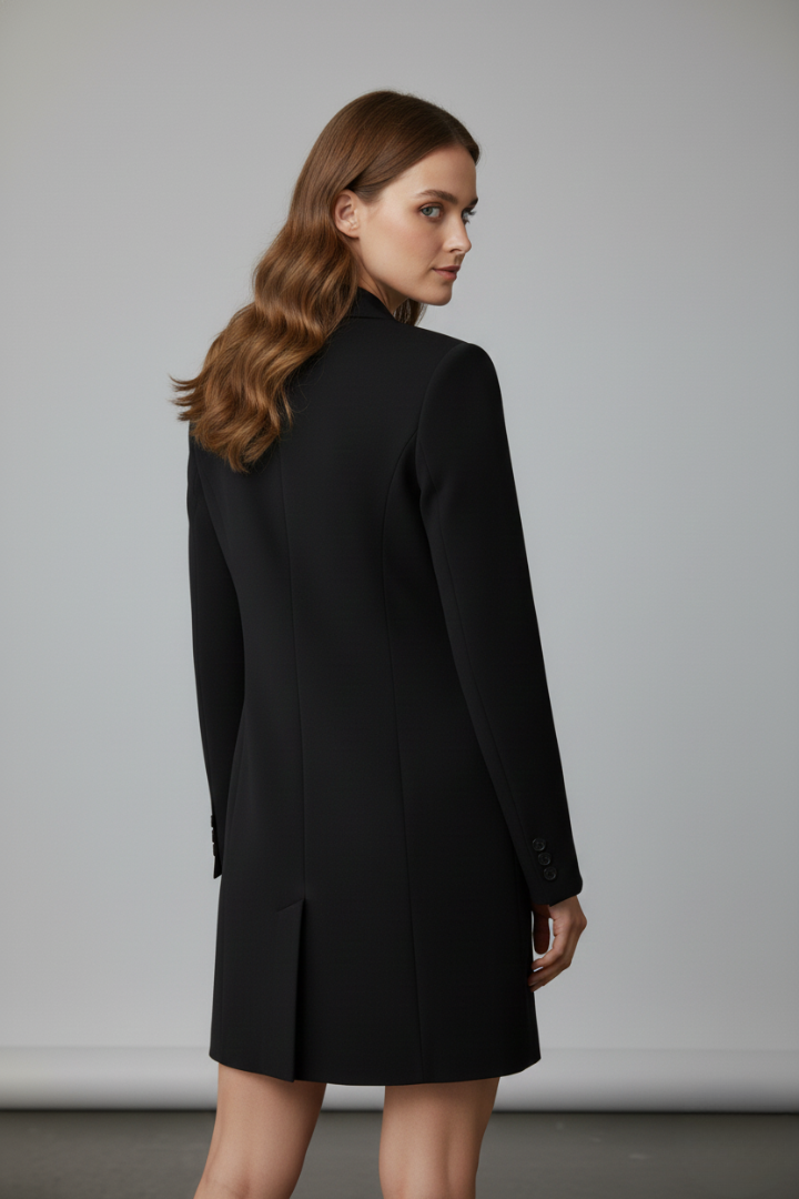 Notch Lapel Single Breasted Longline Blazer 5