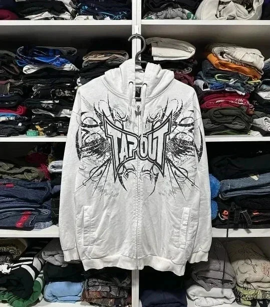 Tapout Graphic Oversized Hoodie white / S