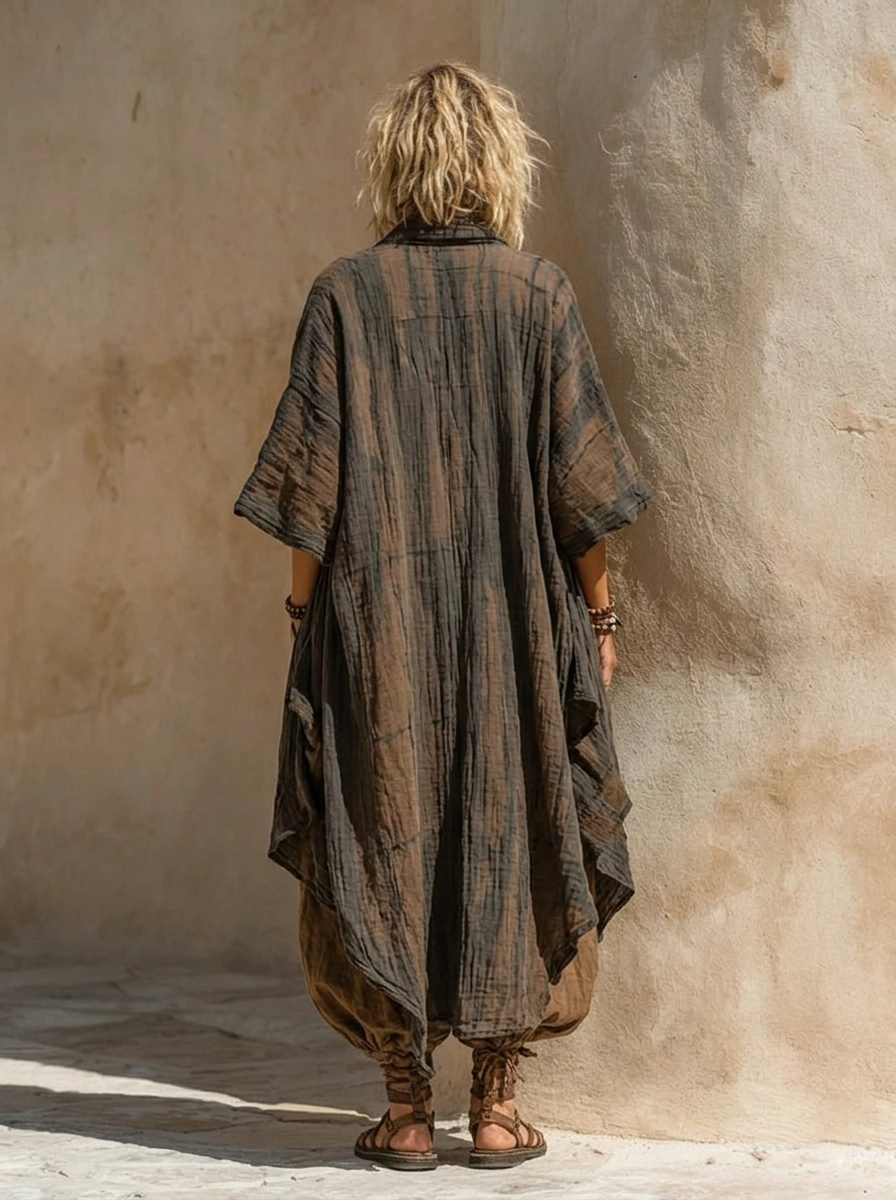 Embroidered Tank Harem Pants and Duster Three Piece Set 5