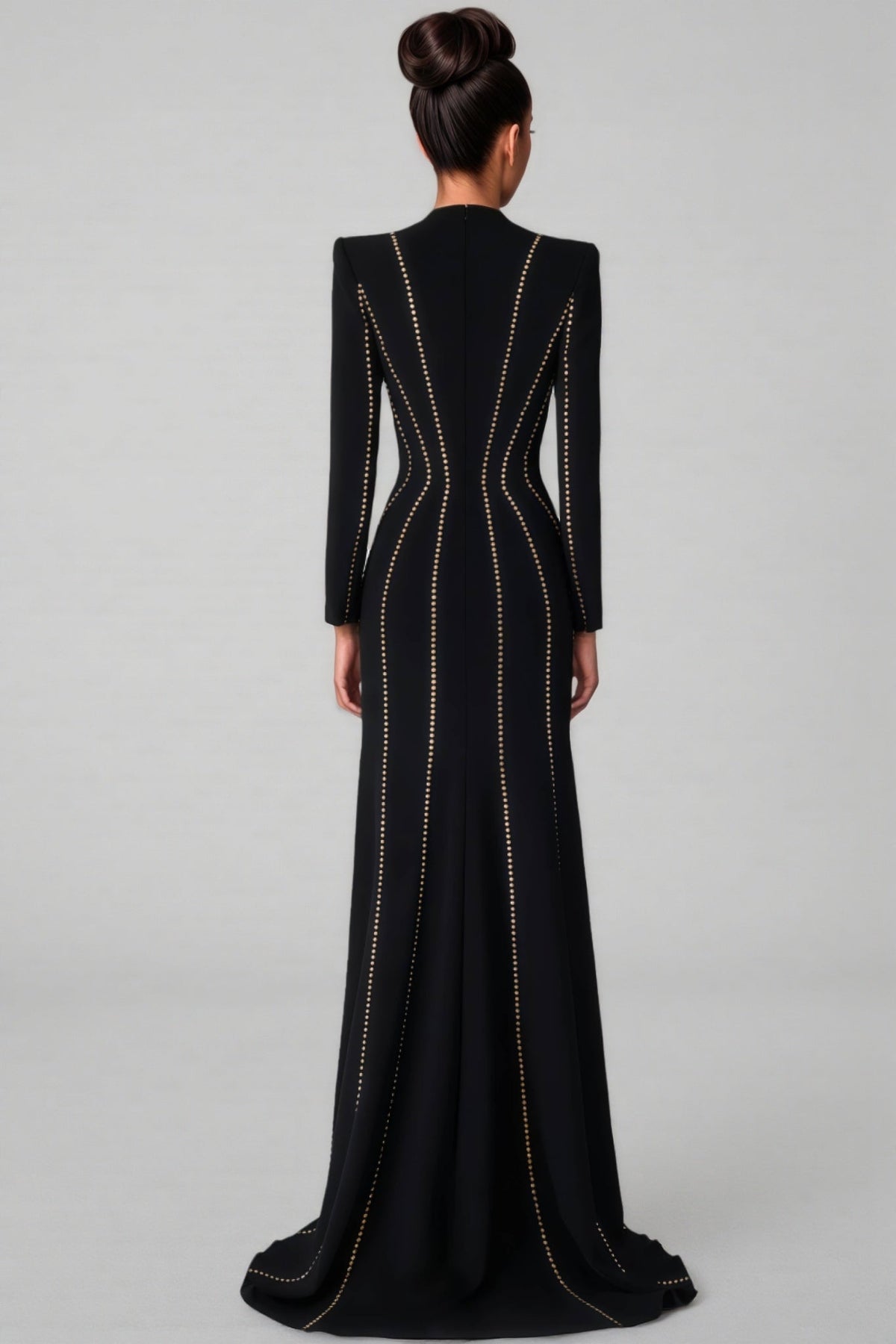 Luxrtp Black Rhinestone Maxi Dress - View 2