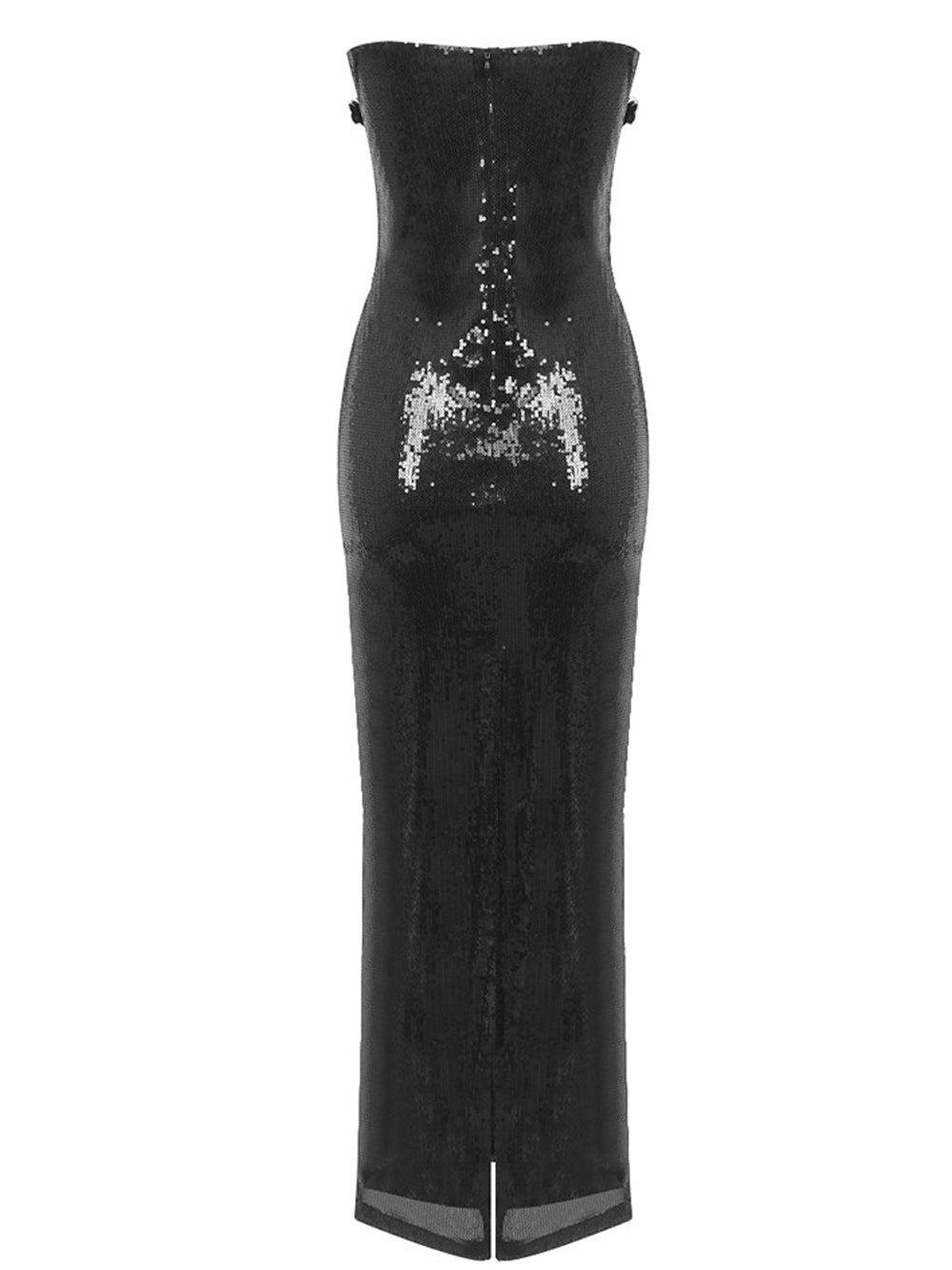 Sequin Strapless Sweetheart Corset 3D Floral Bodycon Maxi Gown - View 8