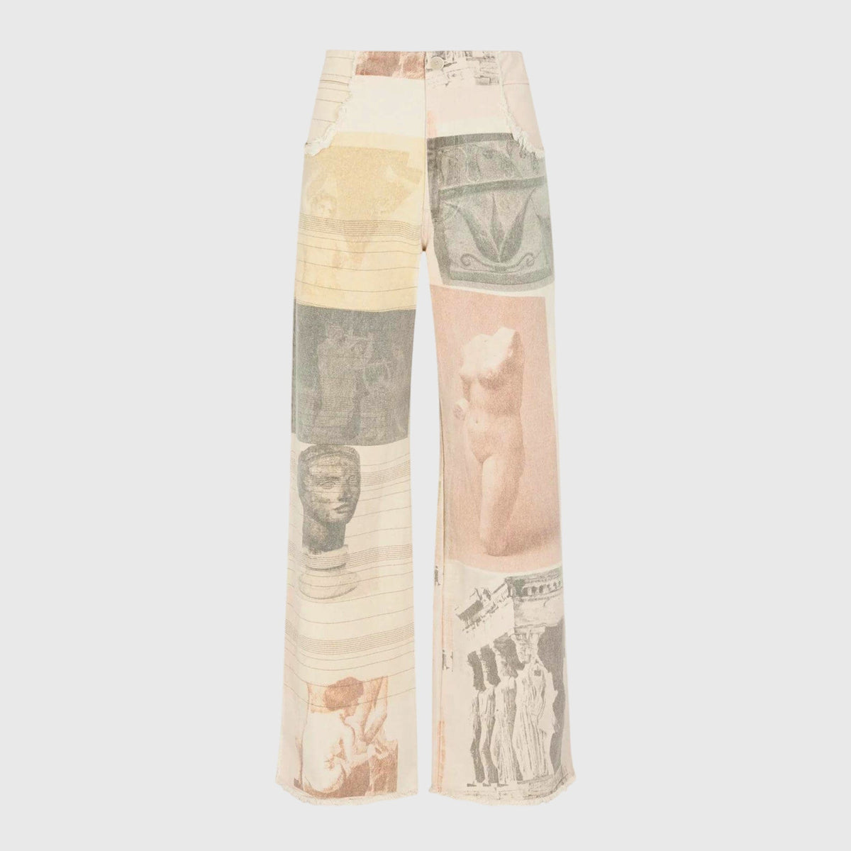 Photo Print Wide Leg Jeans 8