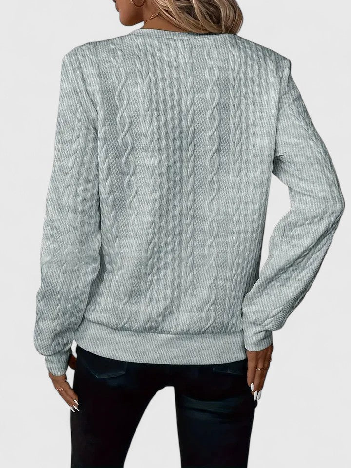 Quarter Zip Cable Knit Textured Sweatshirt 8