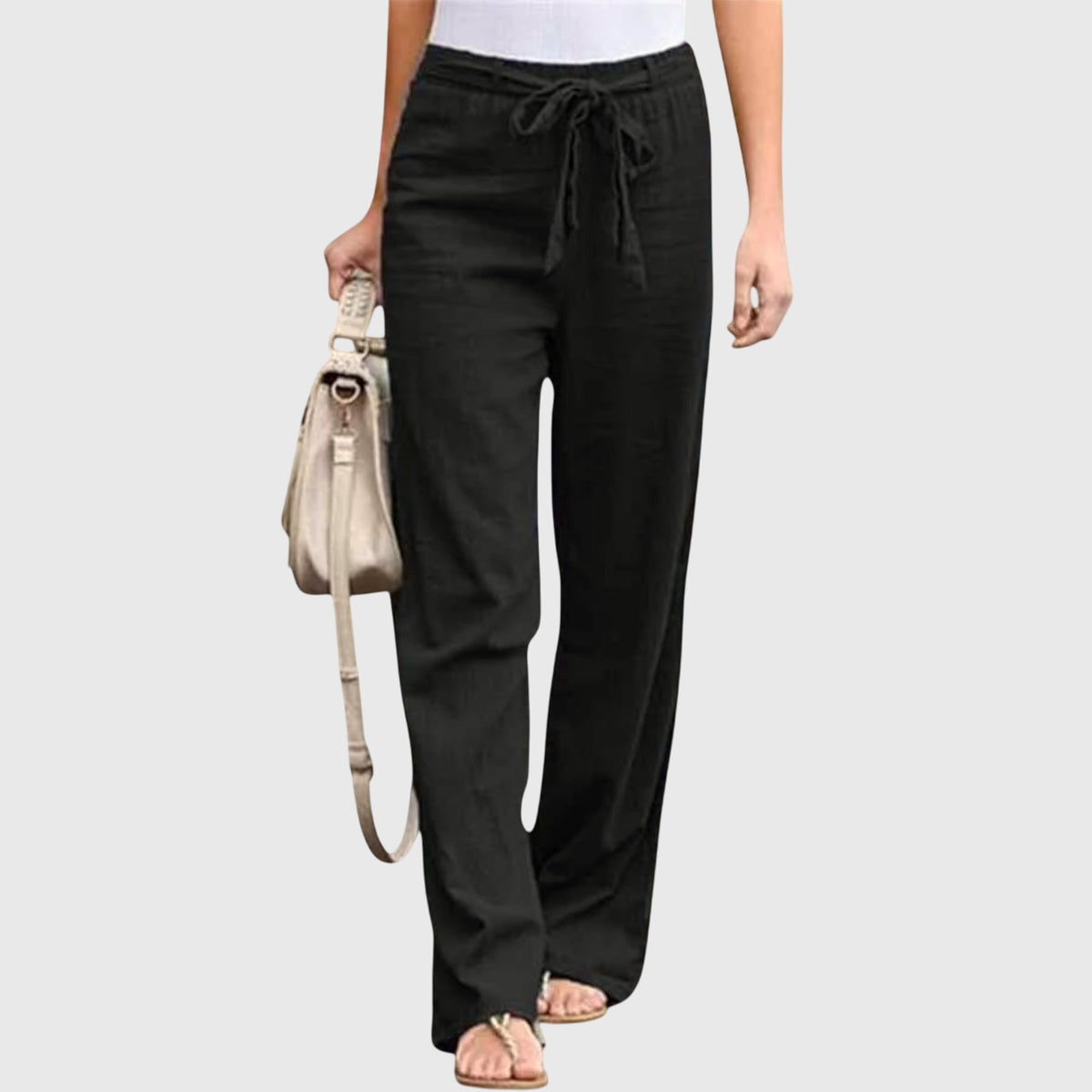 Belted High Waist Wide Leg Pants 4