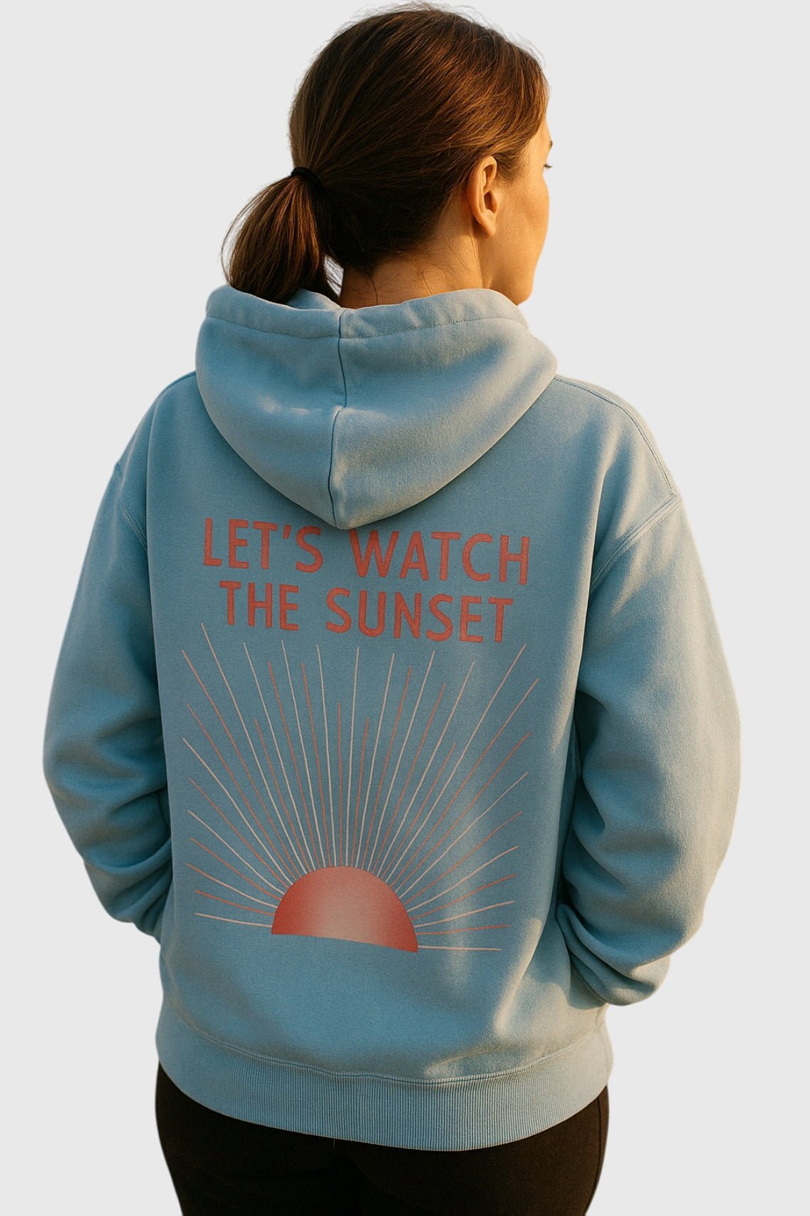 Sunset Graphic Print Drawstring Hoodie 6
