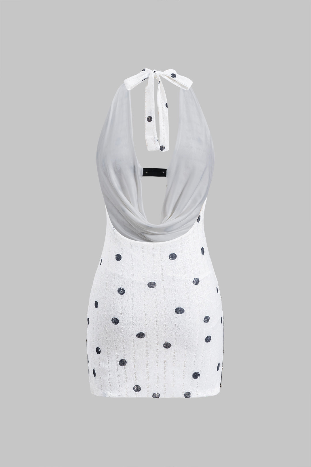 Halter Neck Cut Out Bodycon Mini Dress in WHITE - View 3