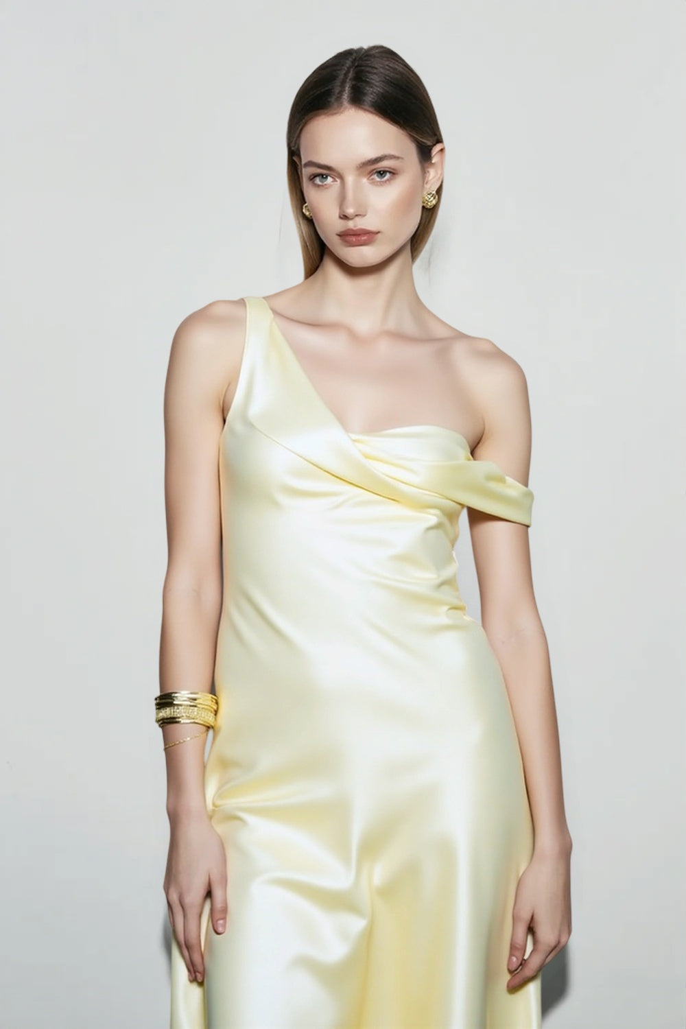 Asymmetric Shoulder Backless Strapless Formal Mini Dress - View 2