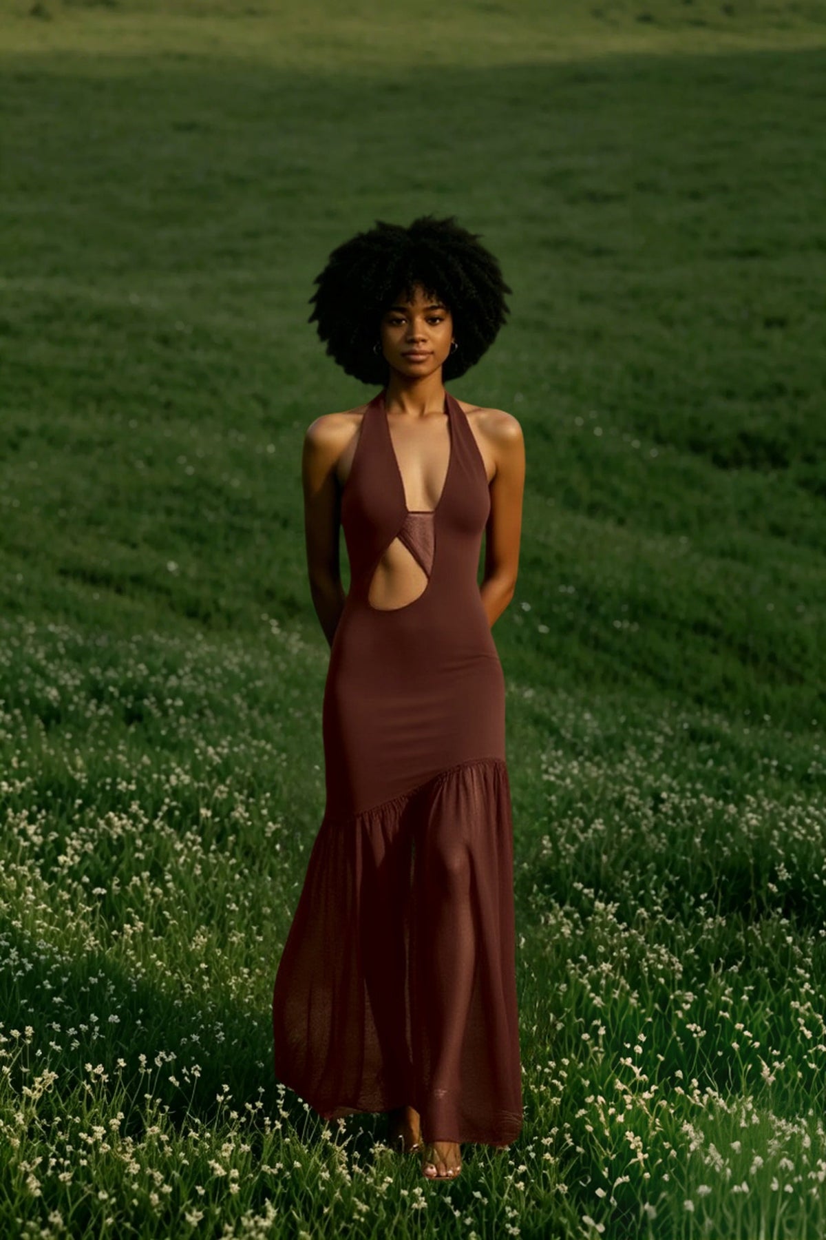 Fitted Mesh Backless Ruched Party Dress