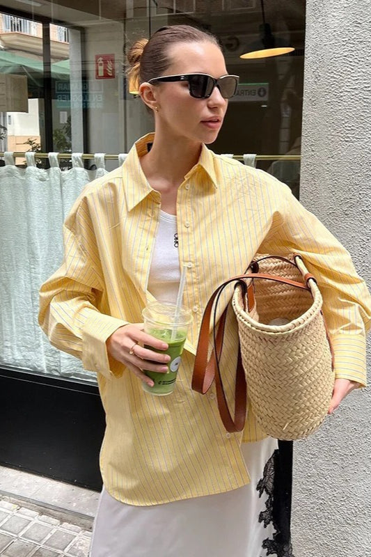 Office Chic Relaxed Stripe Blouse