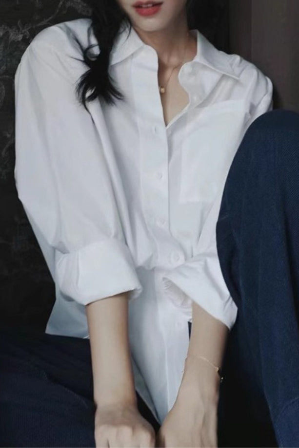 Cotton Oversized Long Sleeve Top