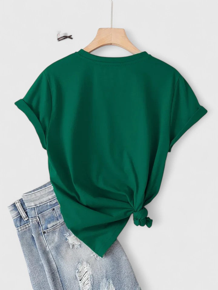 Heart Print Crew Neck Short Sleeve T-Shirt 17