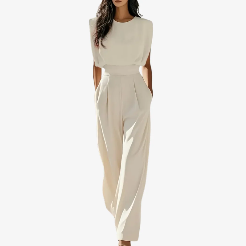 Round Neck Sleeveless High Waist Wide Leg Jumpsuit 5