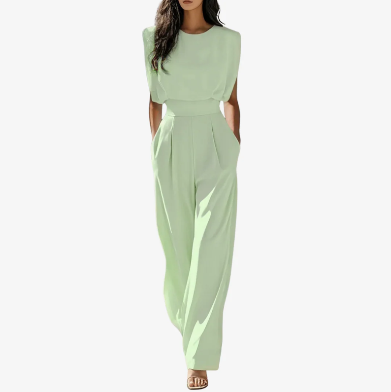 Round Neck Sleeveless High Waist Wide Leg Jumpsuit 7