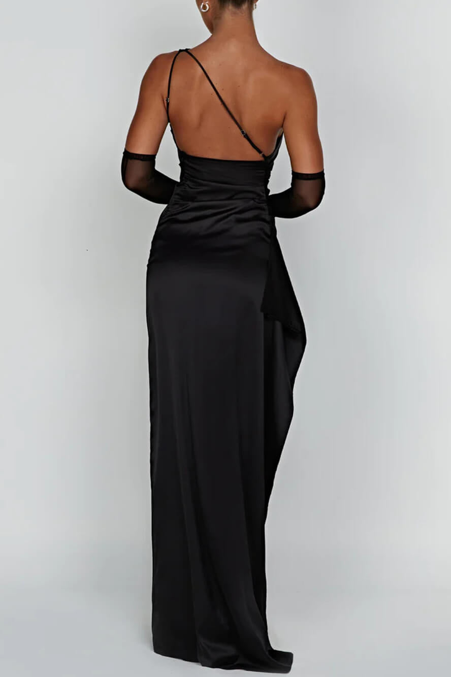 Ariana Timeless Satin Maxi Dress with Slit Designer Edit - View 2