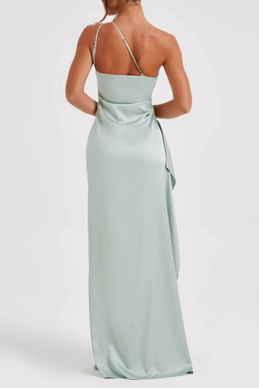 Ariana Timeless Satin Maxi Dress with Slit Designer Edit - View 7