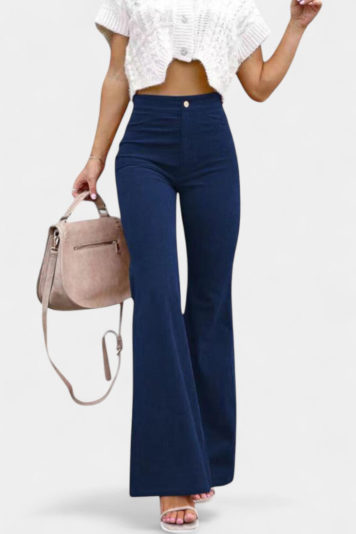 High Waist Corduroy Flare Pants 5