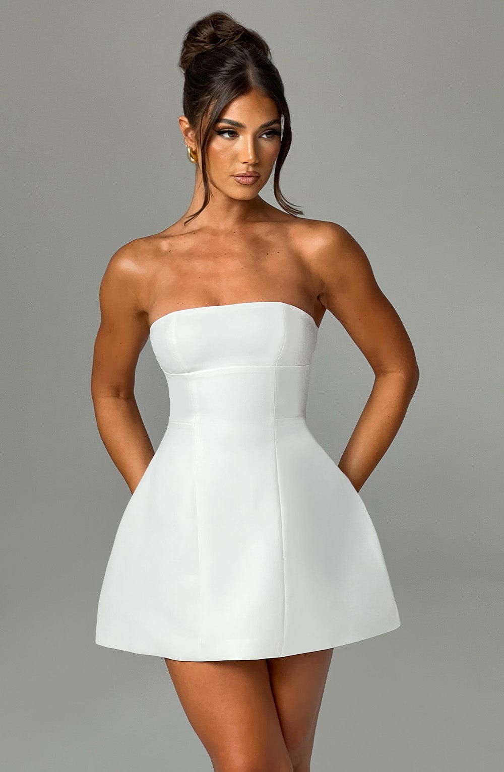 Strapless Corset Fit and Flare Mini Dress - View 4