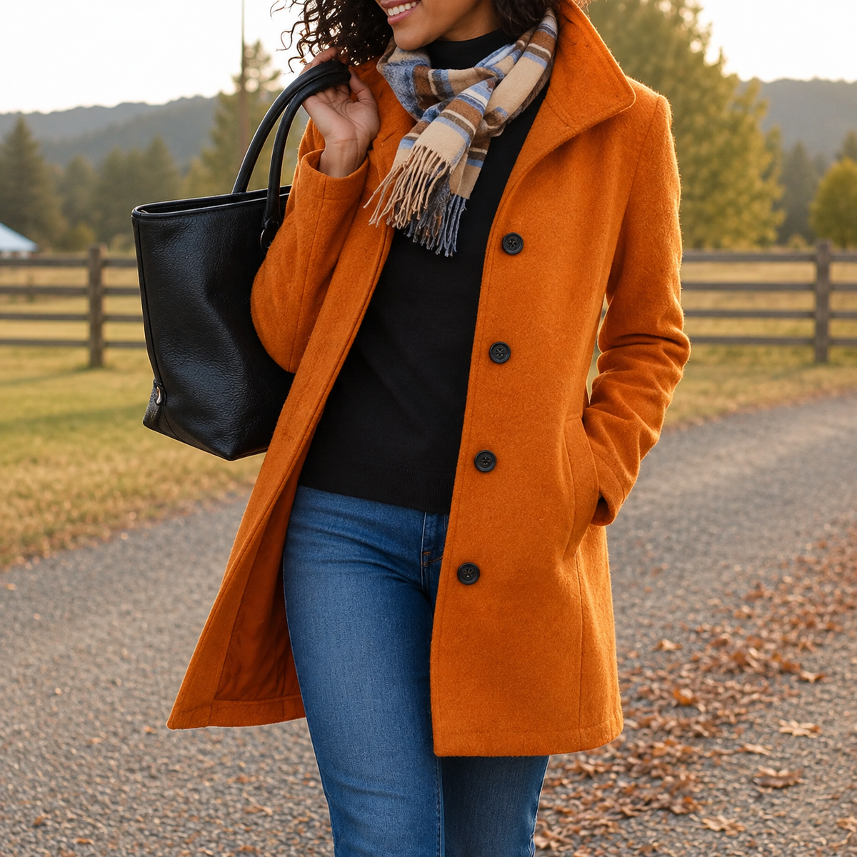 Button Front Notch Collar Longline Wool Coat 7