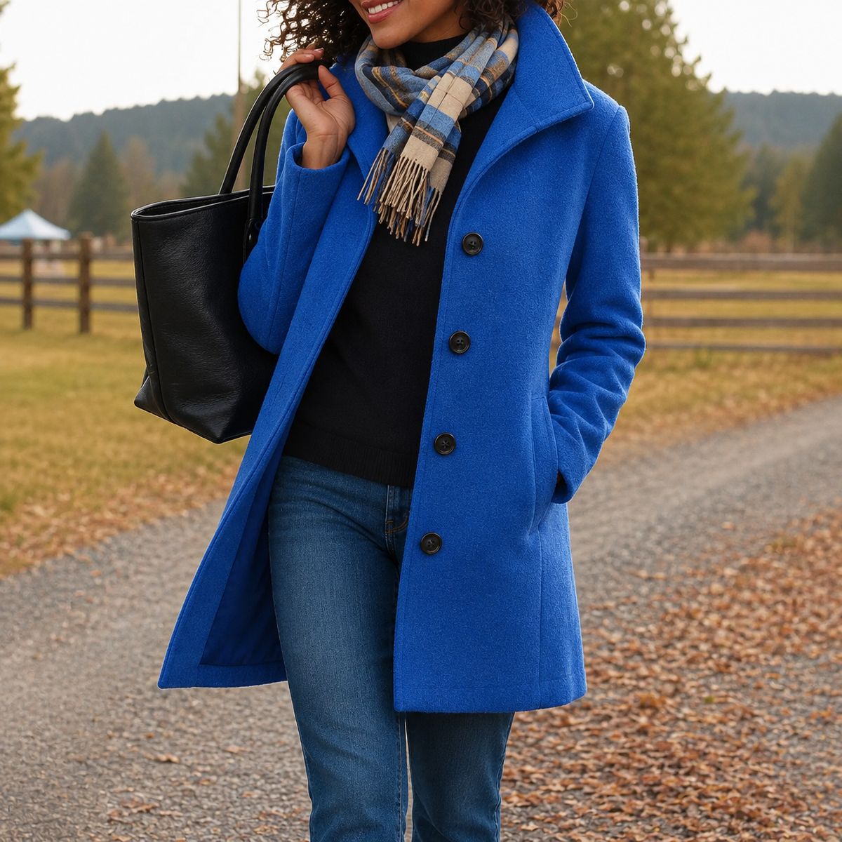 Button Front Notch Collar Longline Wool Coat 8