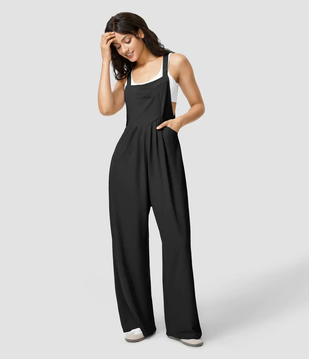 Adjustable Strap Bib Pocket Wide Leg Overall Jumpsuit 6