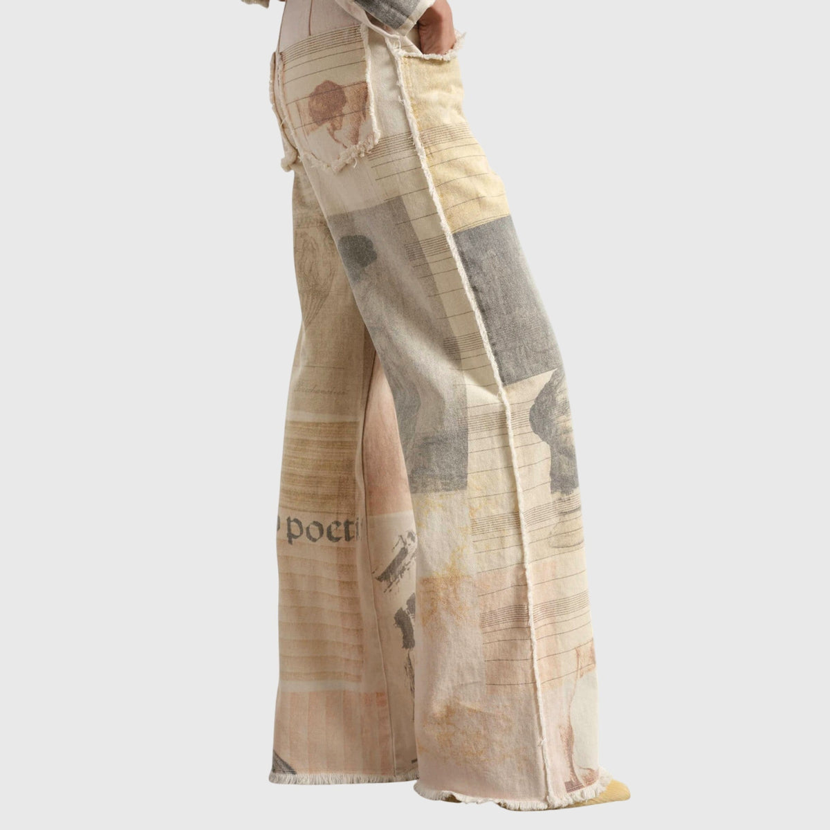 Photo Print Wide Leg Jeans 3