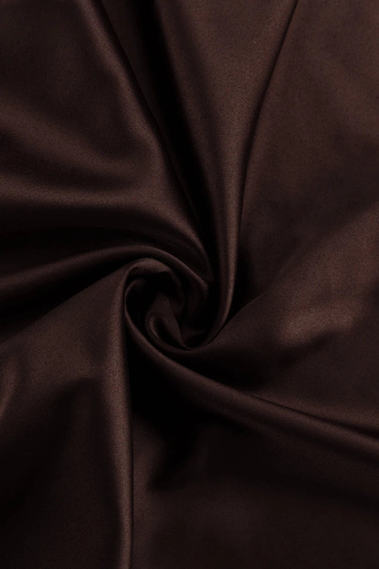 Clacive Fashion Loose Brown Satin Maxi Dress - View 5